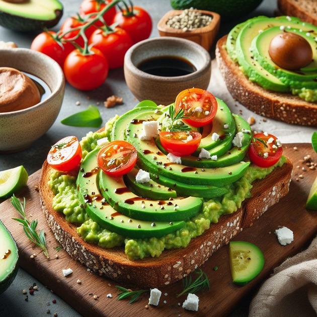 Avocado Toast on Whole Grain Bread