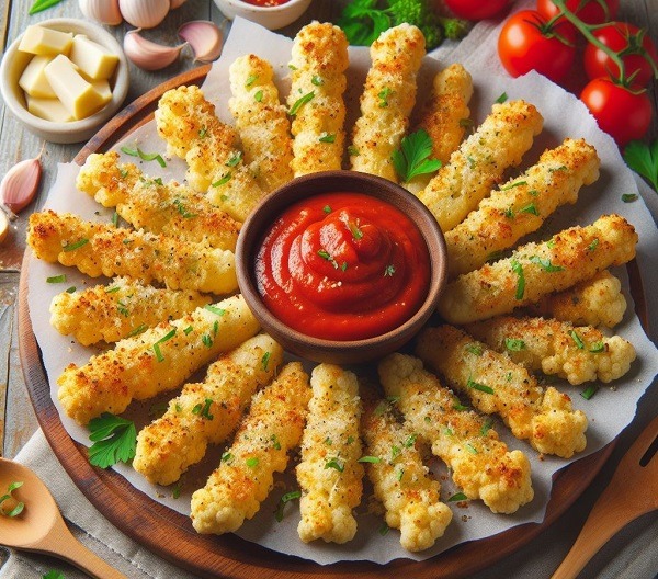 Cauliflower Garlic Breadsticks