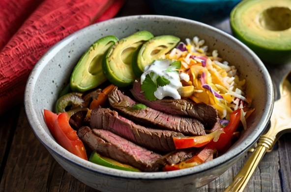 Steak Fajita Bowls leftover steak recipes